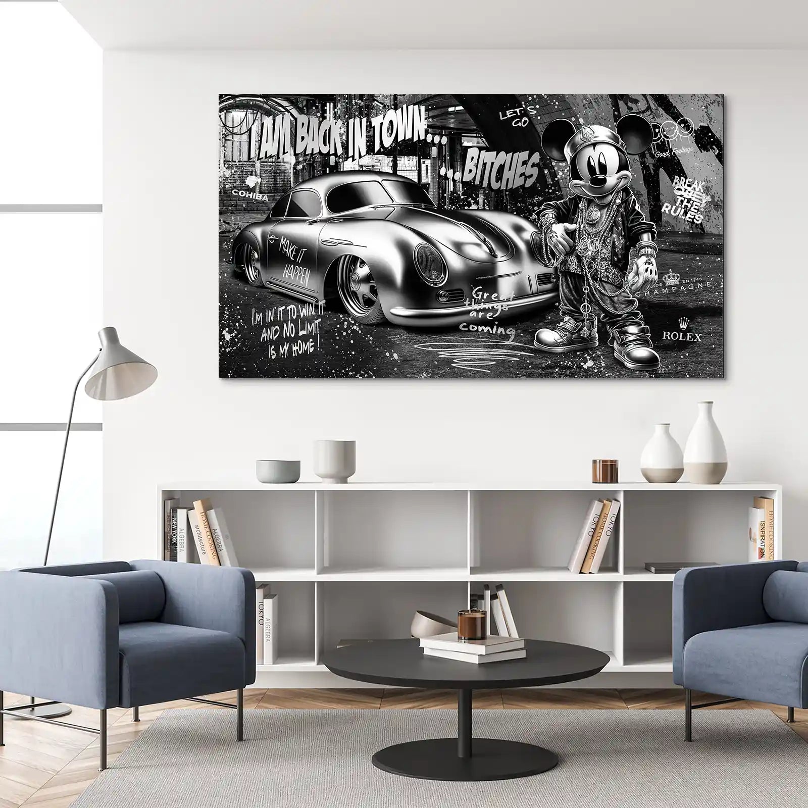 Micky Speedster 356 Pop Art Style Aludibond Bild INGALERIE