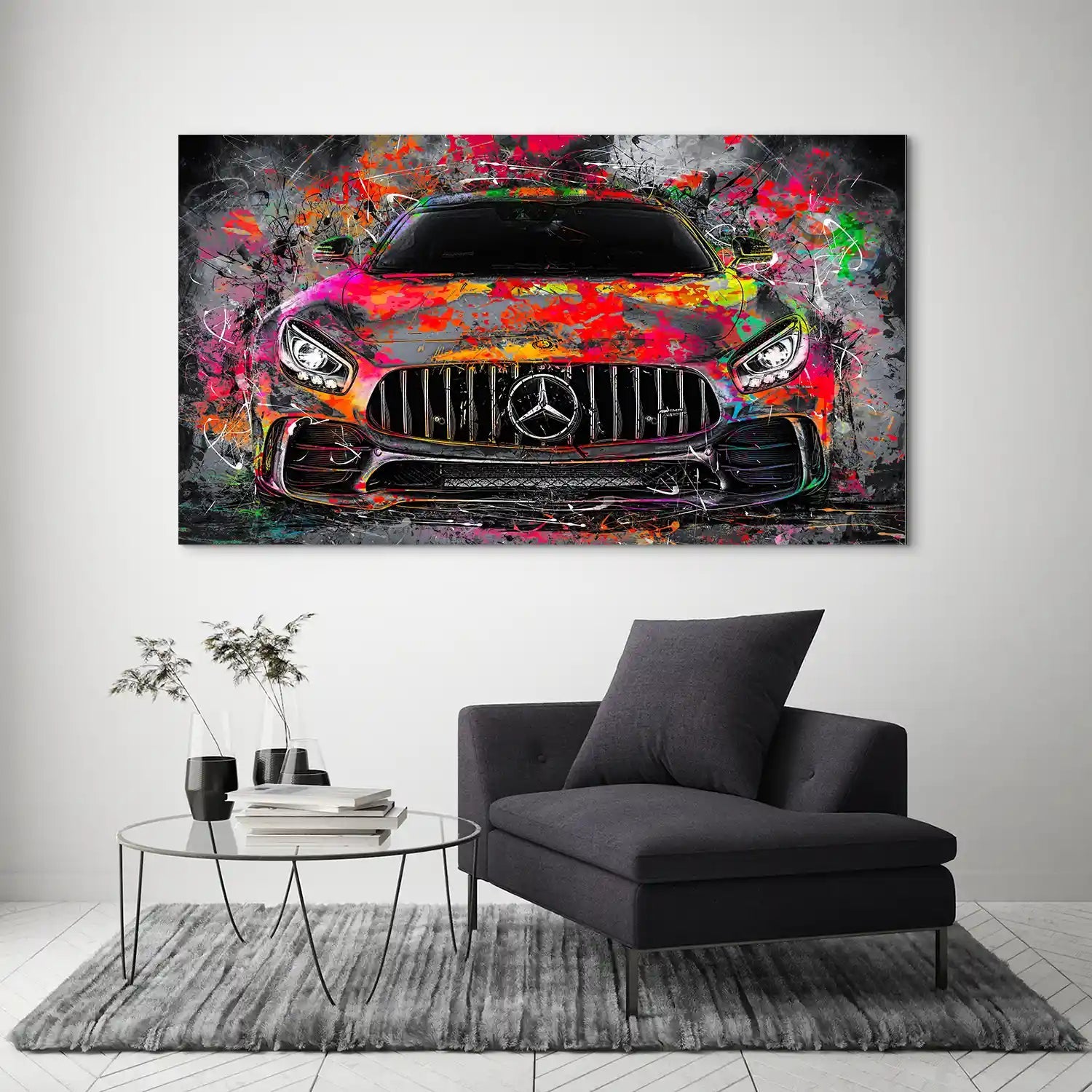 Mercedes AMG GT Pop Art Style Aludibond Bild INGALERIE