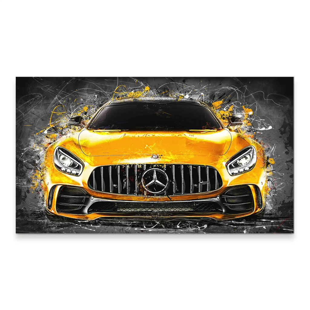 Mercedes AMG GT Yellow Style Aludibond Bild INGALERIE
