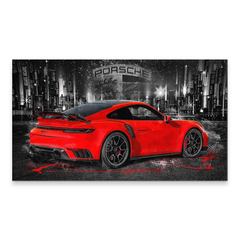 Porsche 911 Turbo Abstrakt Rot Aludibond Bild