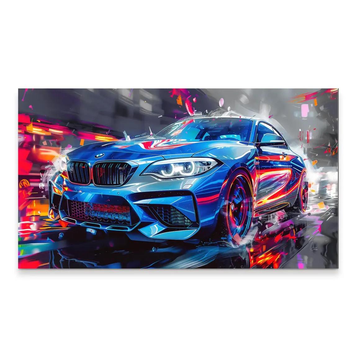 BMW M2 Abstrakt Vision Aludibond Bild