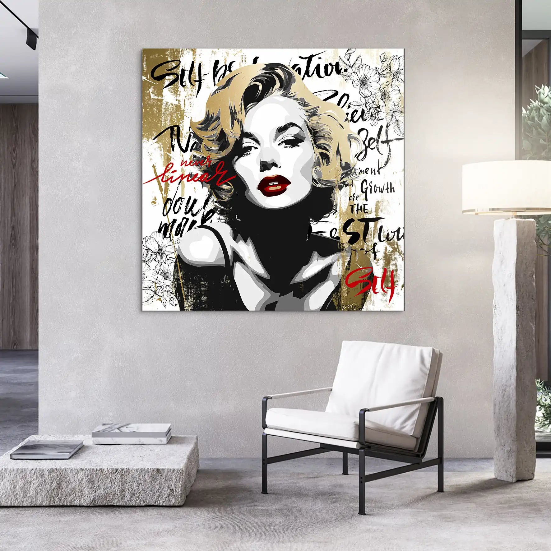 Marilyn Monroe Never Linear AluDibond Bild INGALERIE