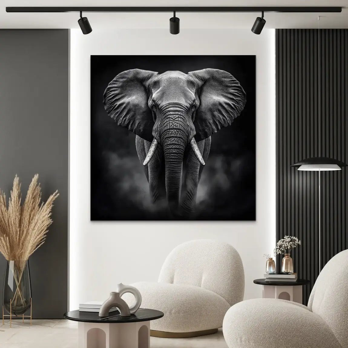 Elefant Black Style AluDibond Bild INGALERIE
