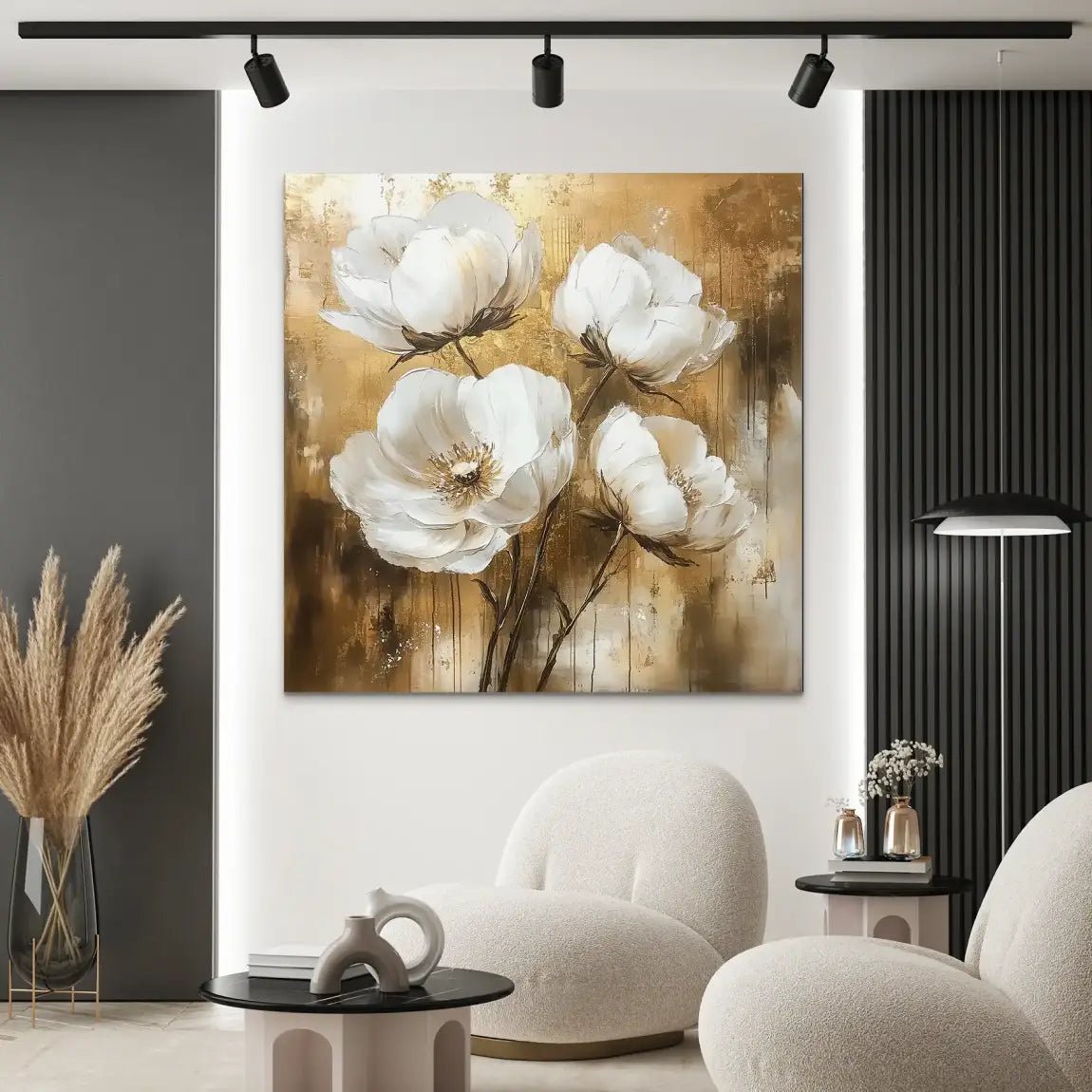 Flower Gold Style AluDibond Bild INGALERIE