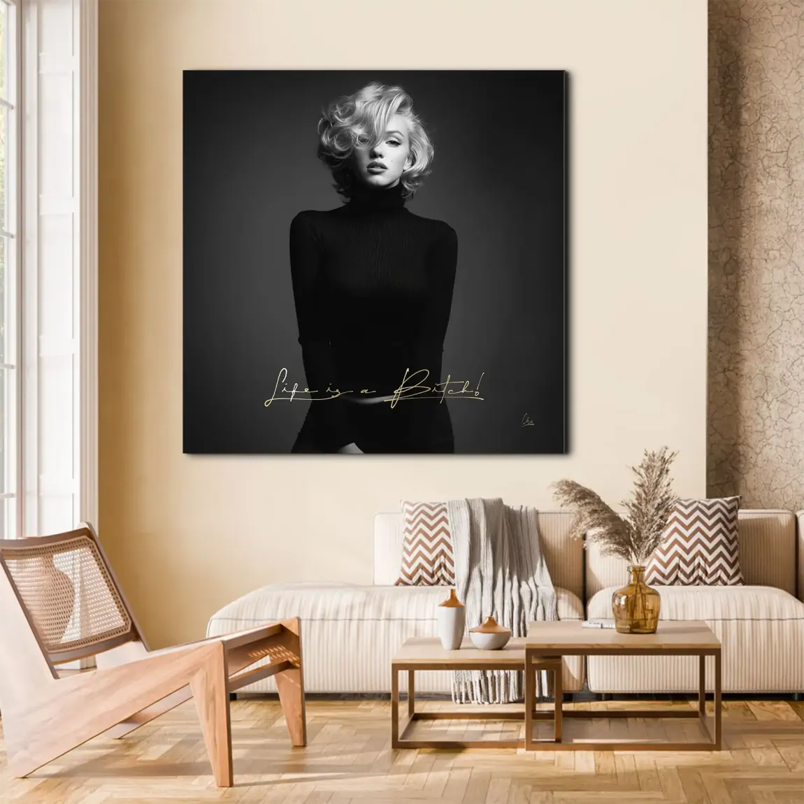 Monroe Life is a Bitch Alu Dibond Bild