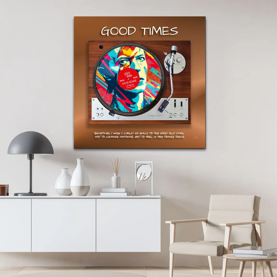 Retro Vibes David Bowie AluDibond Bild