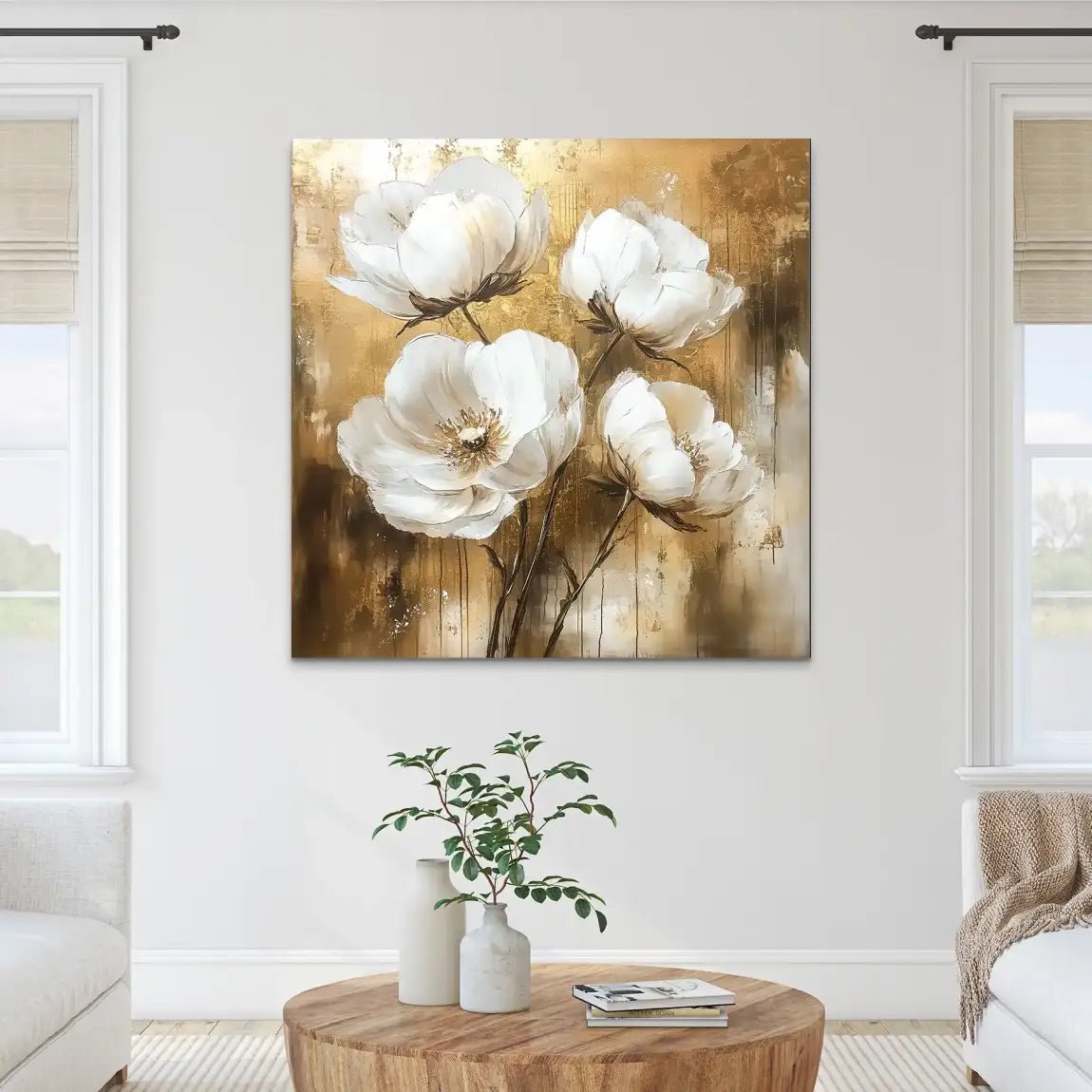 Flower Gold Style AluDibond Bild INGALERIE