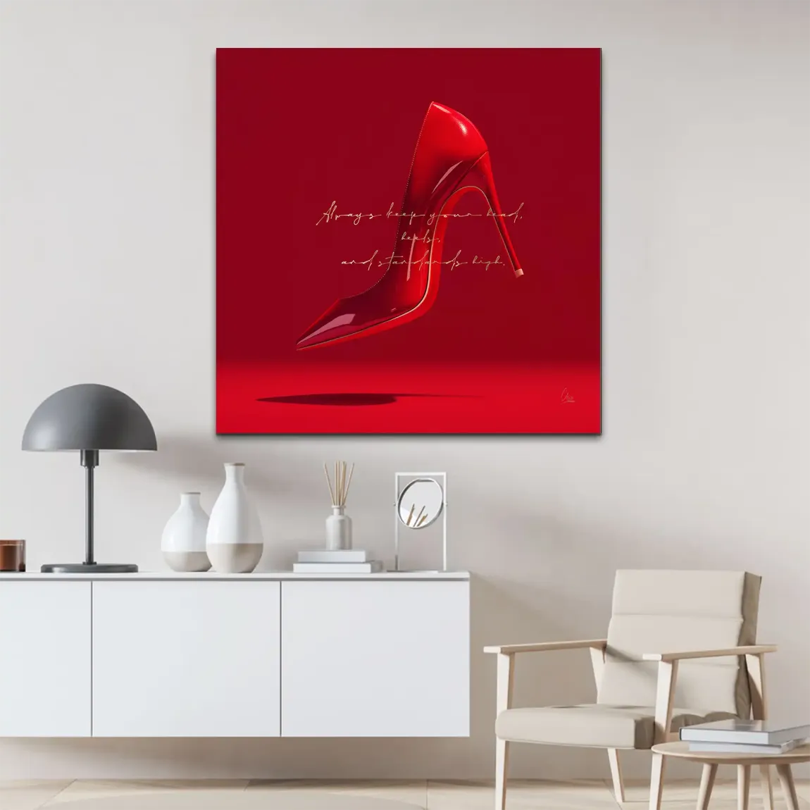 Red Heels Alu Dibond Bild