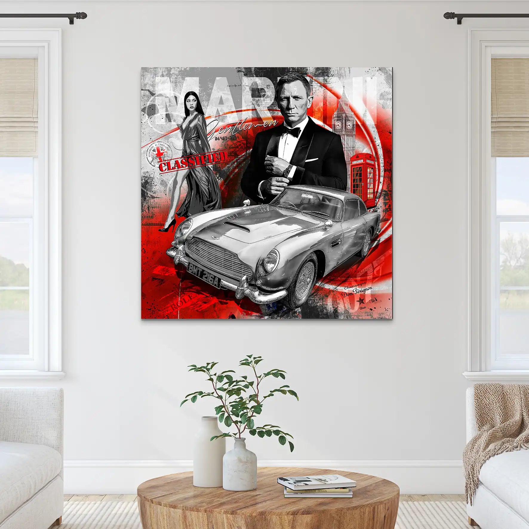 James Bond Martini Art AluDibond Bild INGALERIE