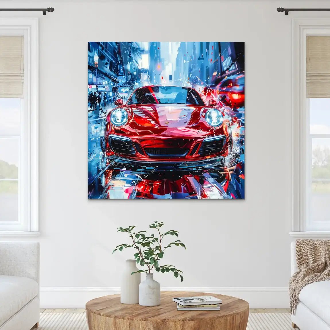 Porsche 911 Abstrakt Rot Alu Dibond Bild INGALERIE