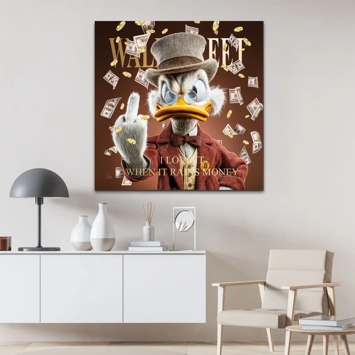 Money Empire Dagobert Duck AluDibond Bild