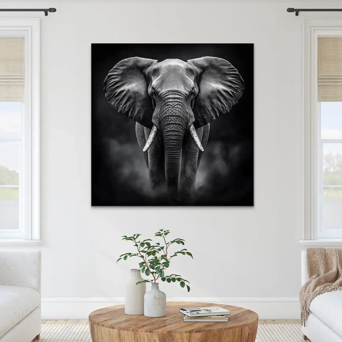 Elefant Black Style AluDibond Bild INGALERIE