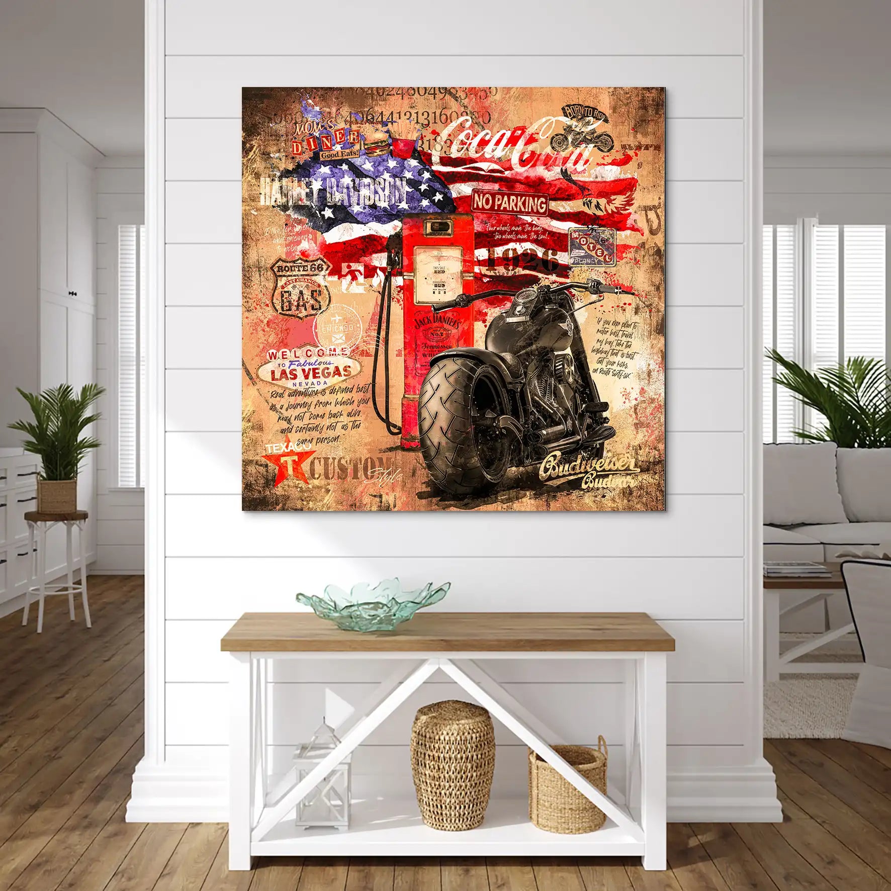 Harley USA Pop Art Retro AluDibond Bild INGALERIE
