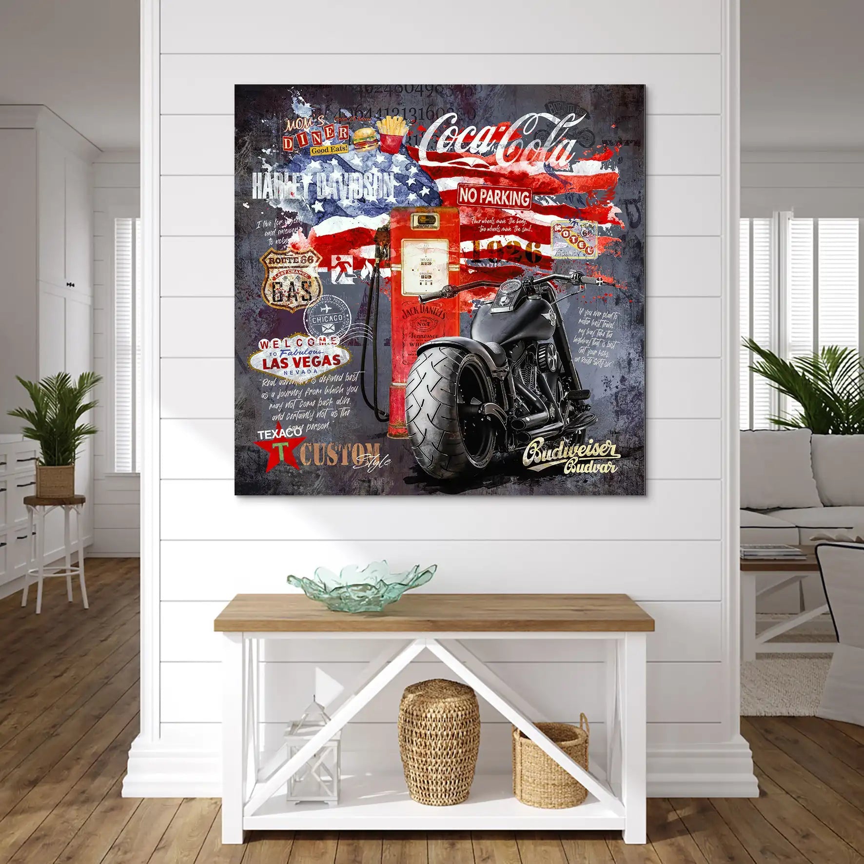 Harley USA Pop Art Nr.2 AluDibond Bild INGALERIE