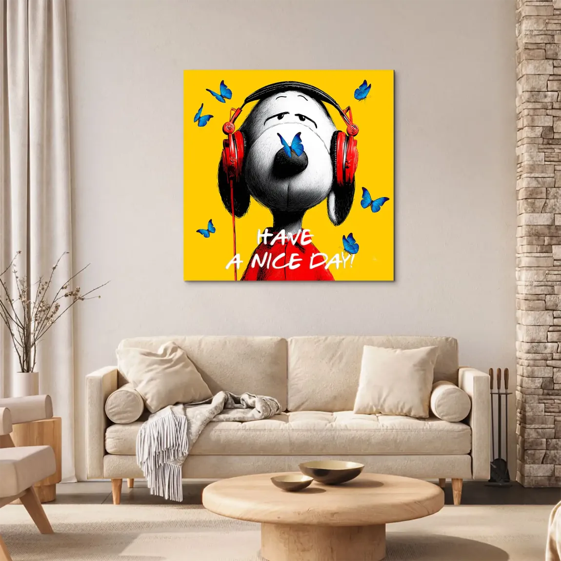 Snoopy Nice Day Alu Dibond Wandbild
