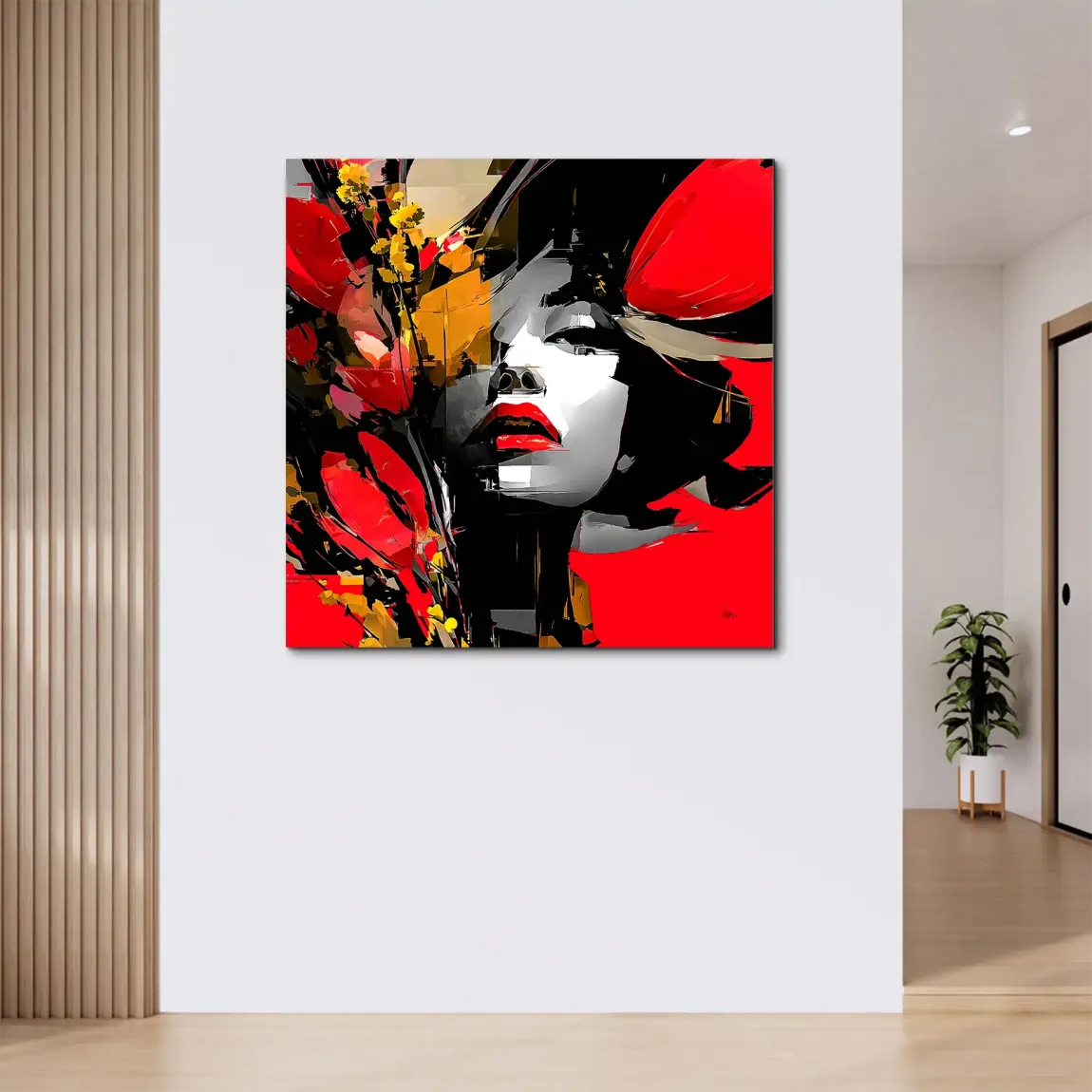 Rouge Abstrakt Alu Dibond Wandbild