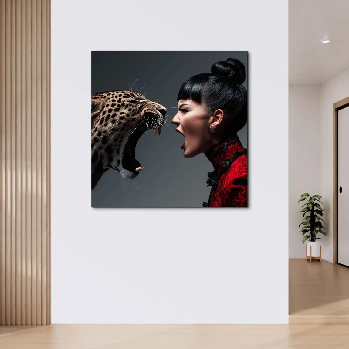 Leopardin Diva Alu Dibond Wandbild