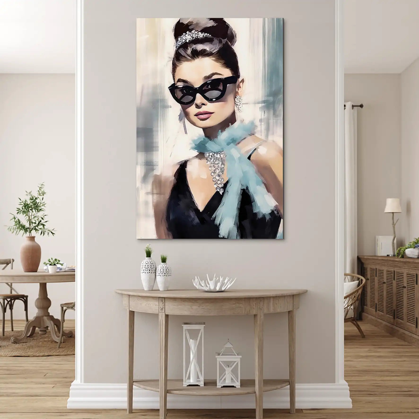 Audrey Hepburn Tiffany Style AluDibond Bild INGALERIE