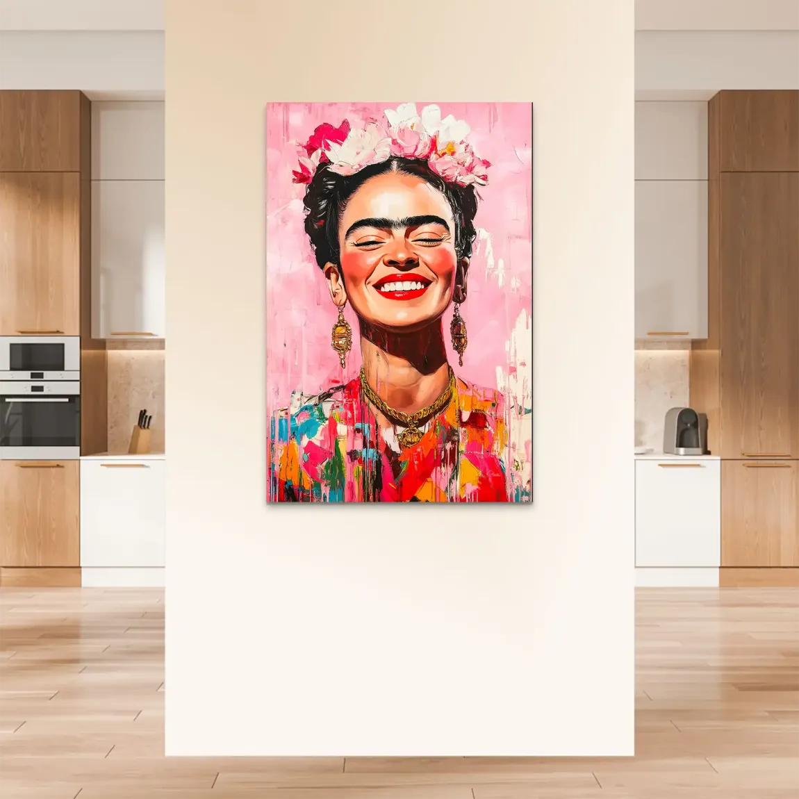 Frida Kahlo Happy Smile Alu Dibond Bild