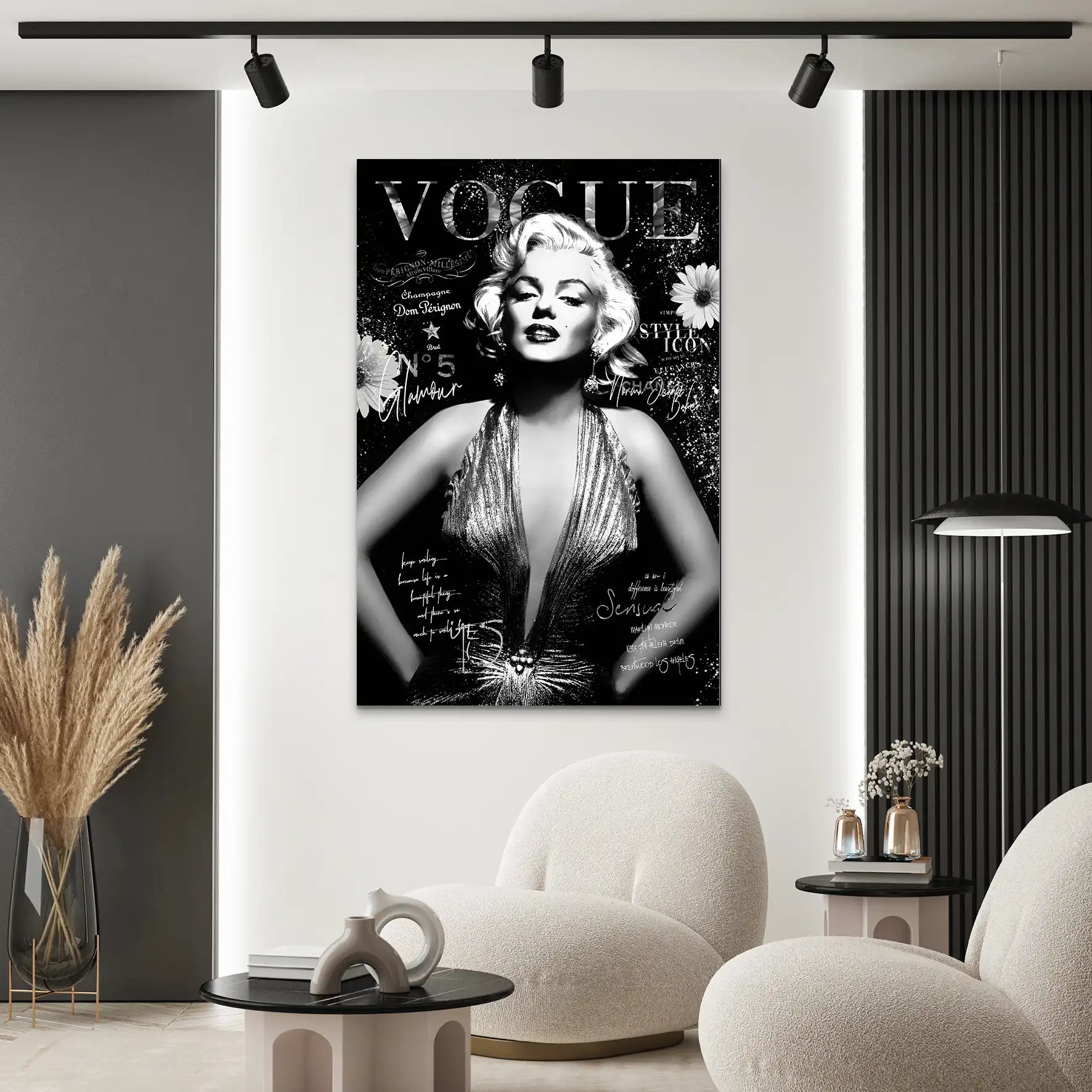 Marilyn Monroe Black Vogue AluDibond Bild INGALERIE