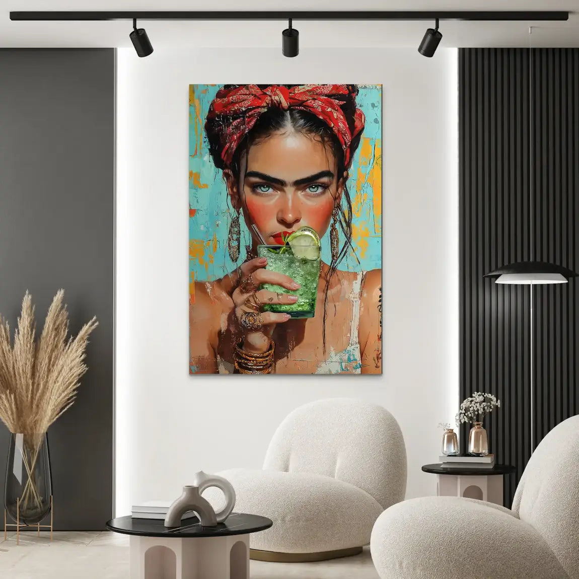 Frida Kahlo Mint Alu Dibond Bild