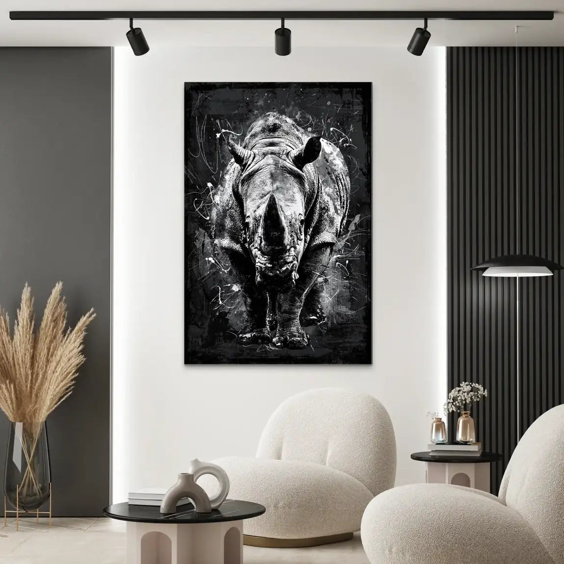 Nashorn Abstrakt AluDibond Bild INGALERIE