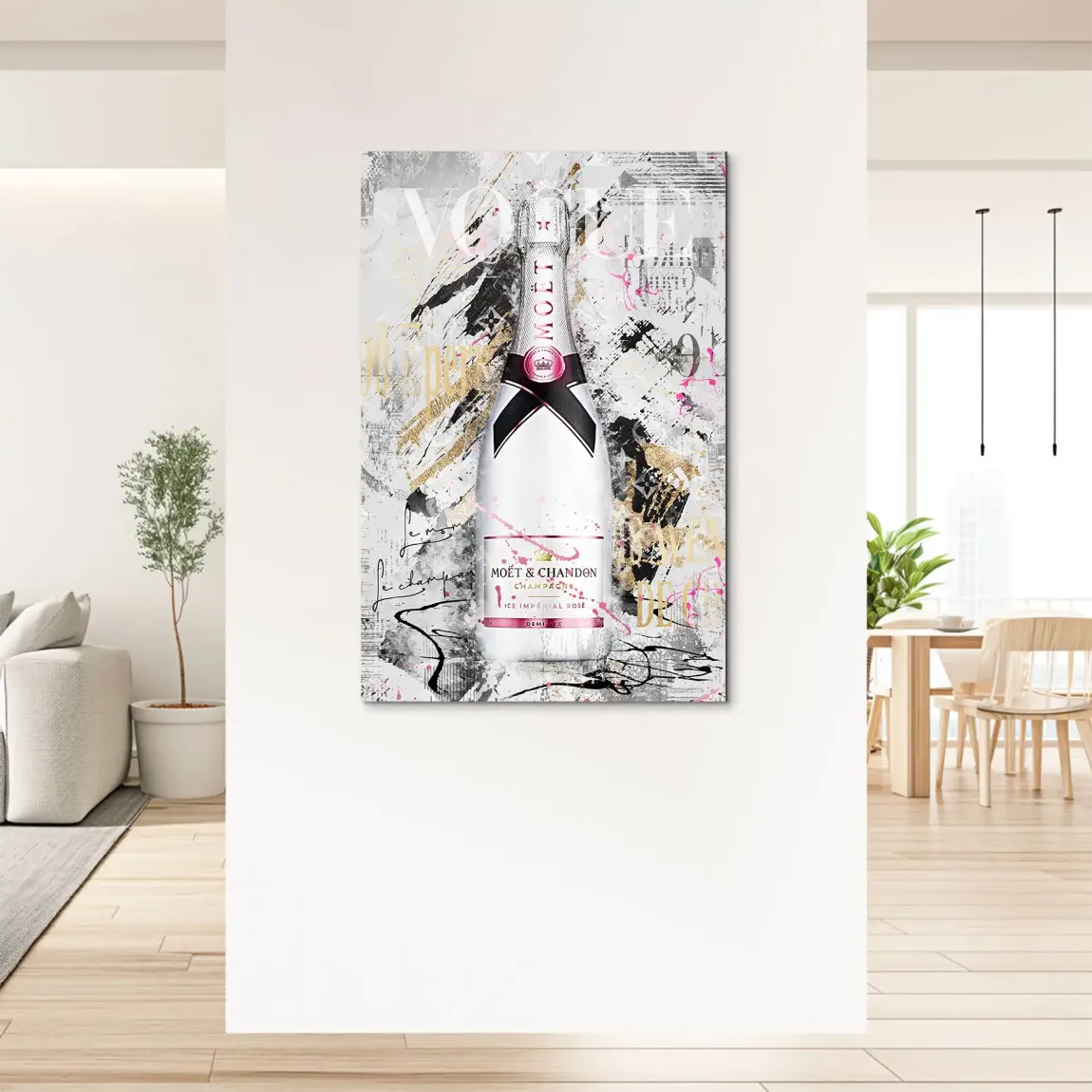 Champagner Rosé Alu Dibond Wandbild
