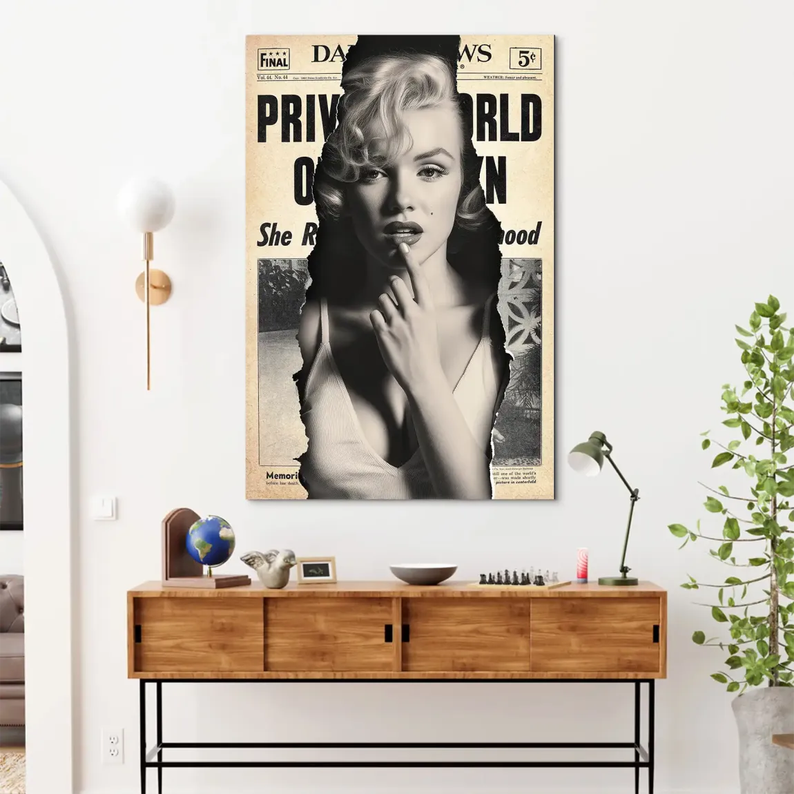 Marilyn Monroe News Alu Dibond Bild