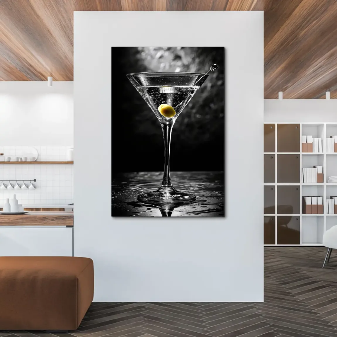Martini Glas Noir Alu Dibond Bild
