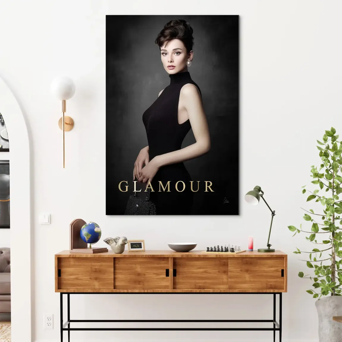 Audrey Glam Noir Alu Dibond Bild