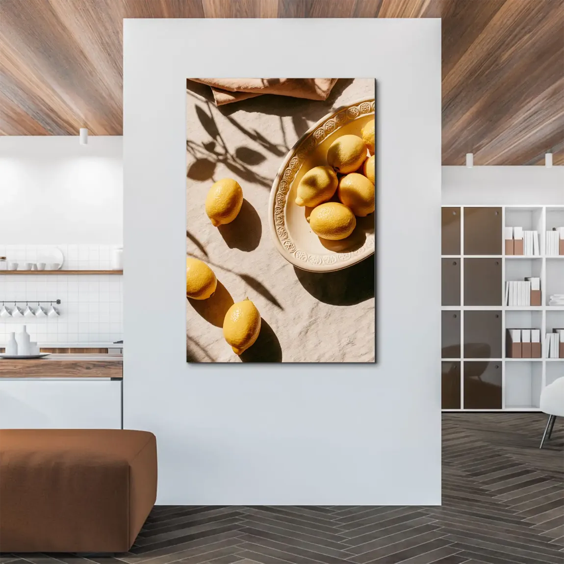 Goldene Zitronen Alu Dibond Wandbild
