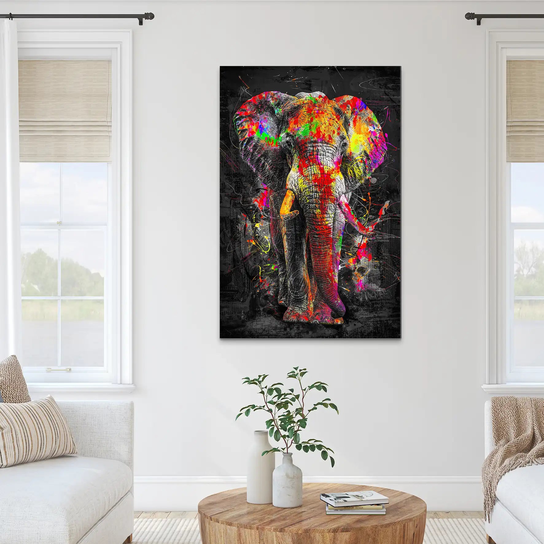 Elefant Abstrakt Style AluDibond Bild INGALERIE