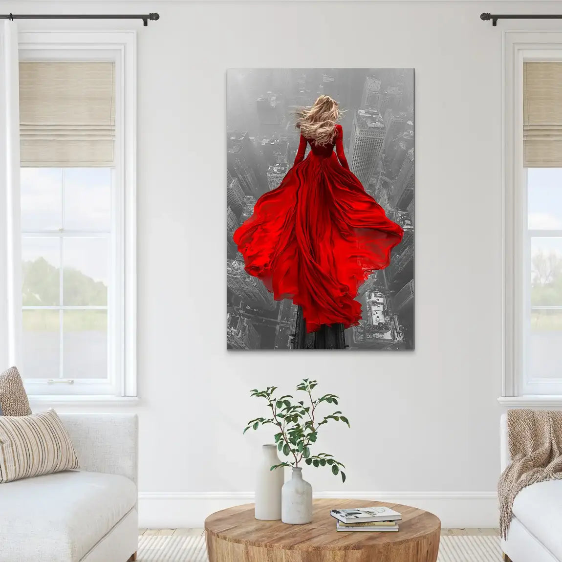 Lady in Red AluDibond Bild INGALERIE