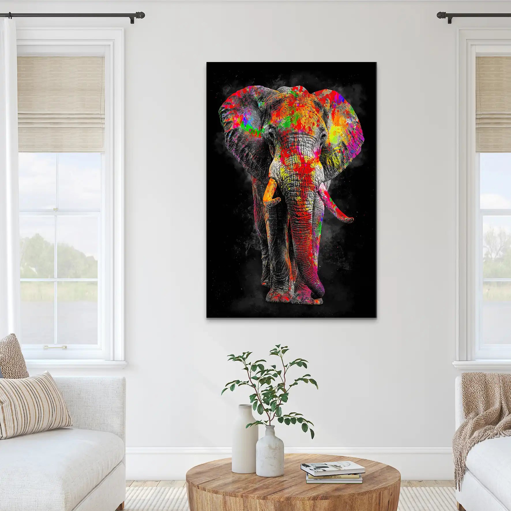 Elefant Color Style AluDibond Bild INGALERIE
