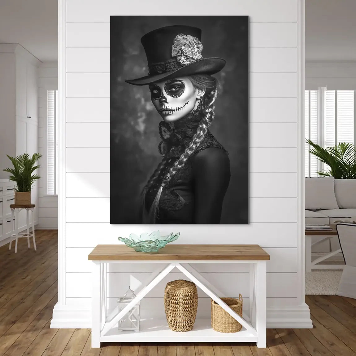 La Catrina Noir – Stil trifft Schattenkunst Bild auf Alu Dibond INGALERIE