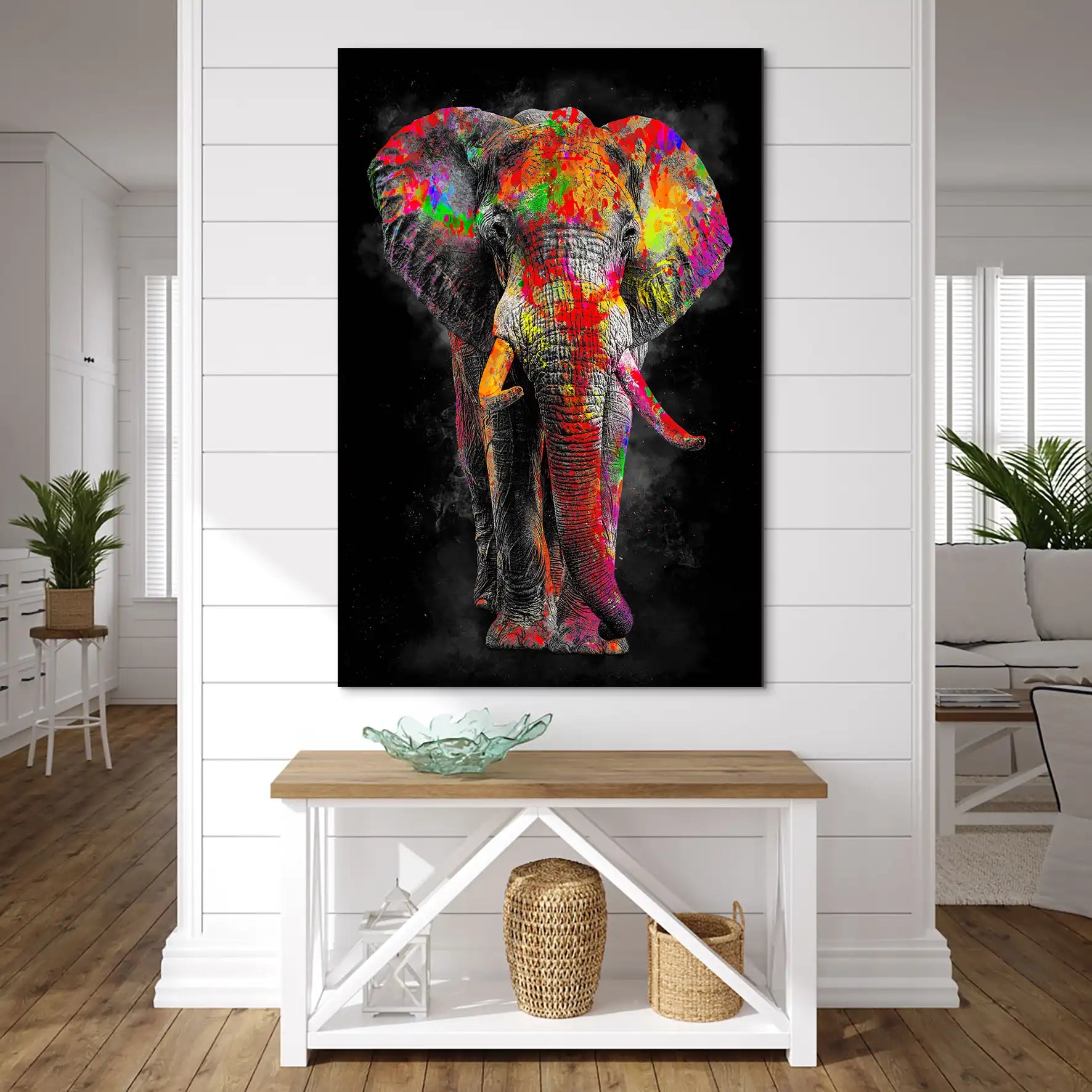 Elefant Color Style AluDibond Bild INGALERIE