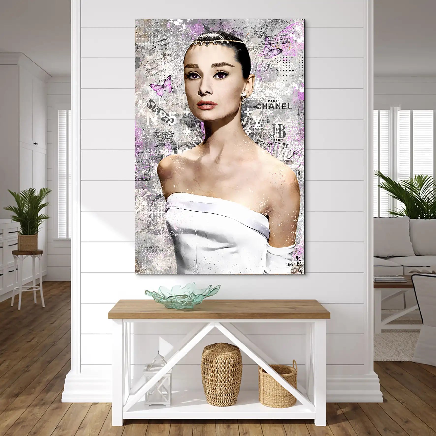 Audrey Hepburn Silver Style Pop Art AluDibond Bild INGALERIE