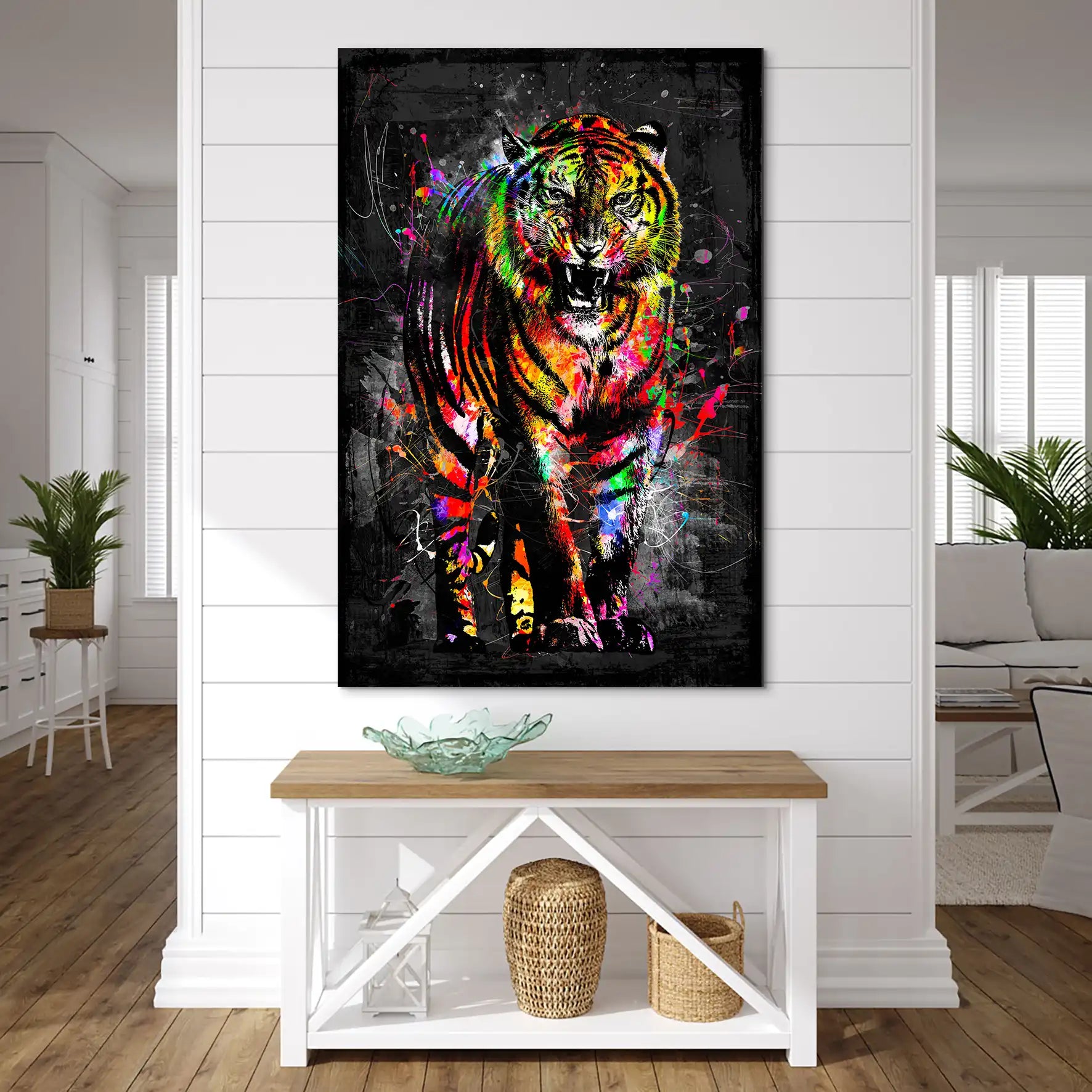 Tiger Abstrakt Color AluDibond Bild INGALERIE