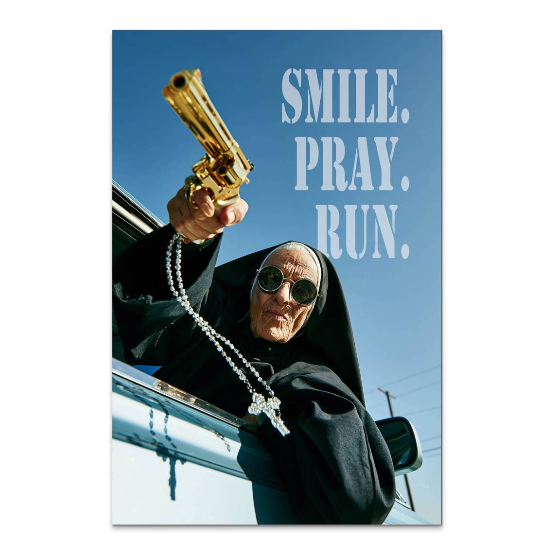 Rebel Nun Alu Dibond Wandbild