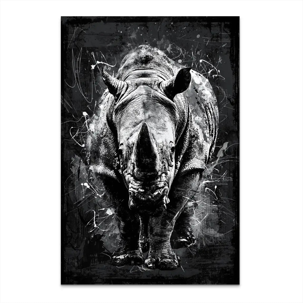 Nashorn Abstrakt AluDibond Bild INGALERIE