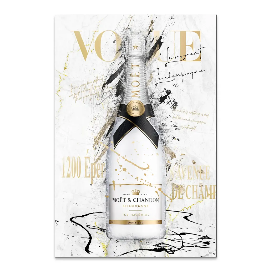 Champagner Art Alu Dibond Wandbild