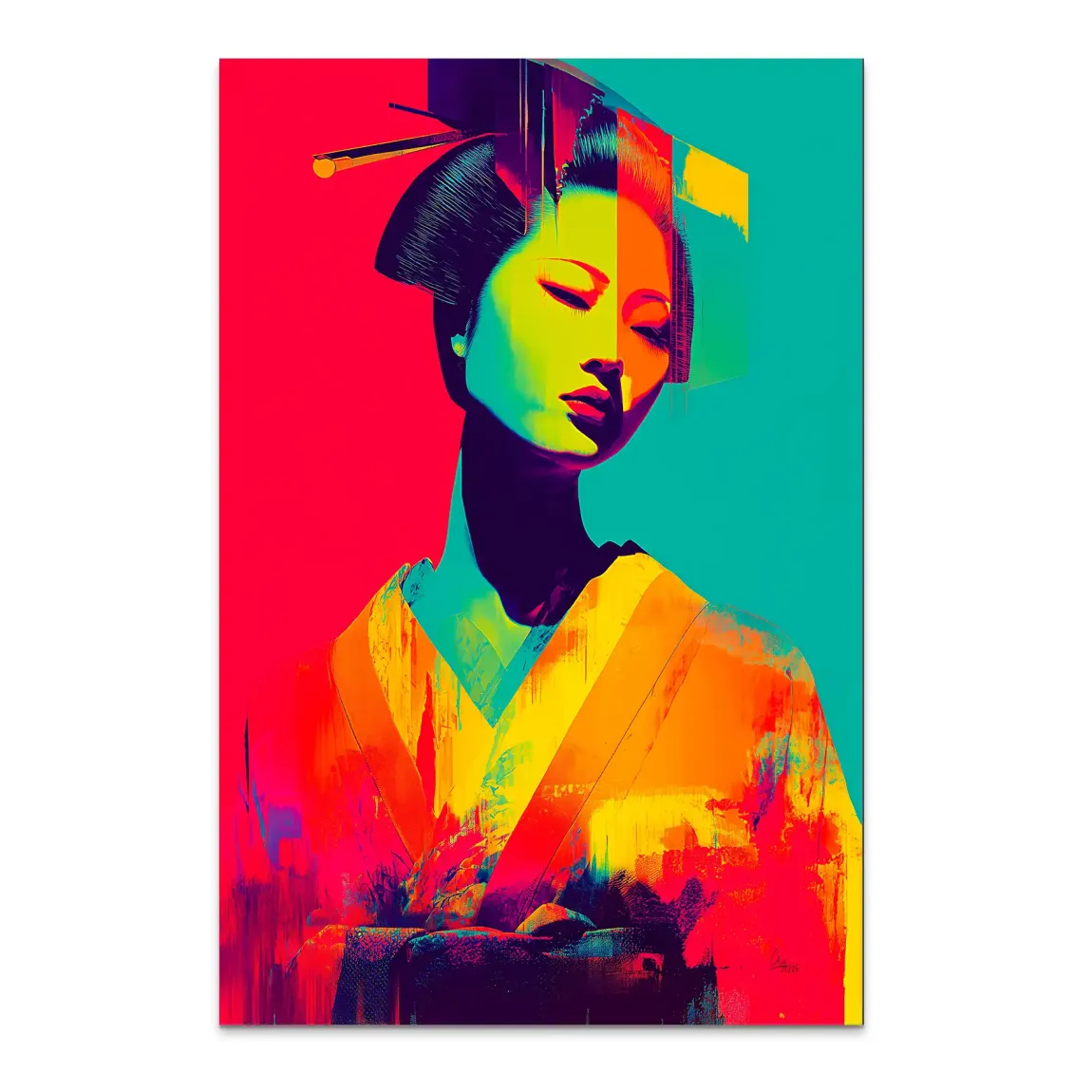 Geisha Pop Art Alu Dibond Bild