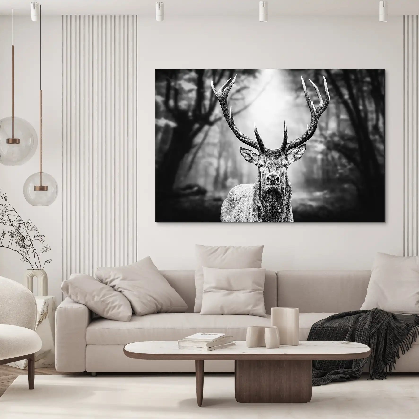 Hirsch Black And White AluDibond Bild INGALERIE