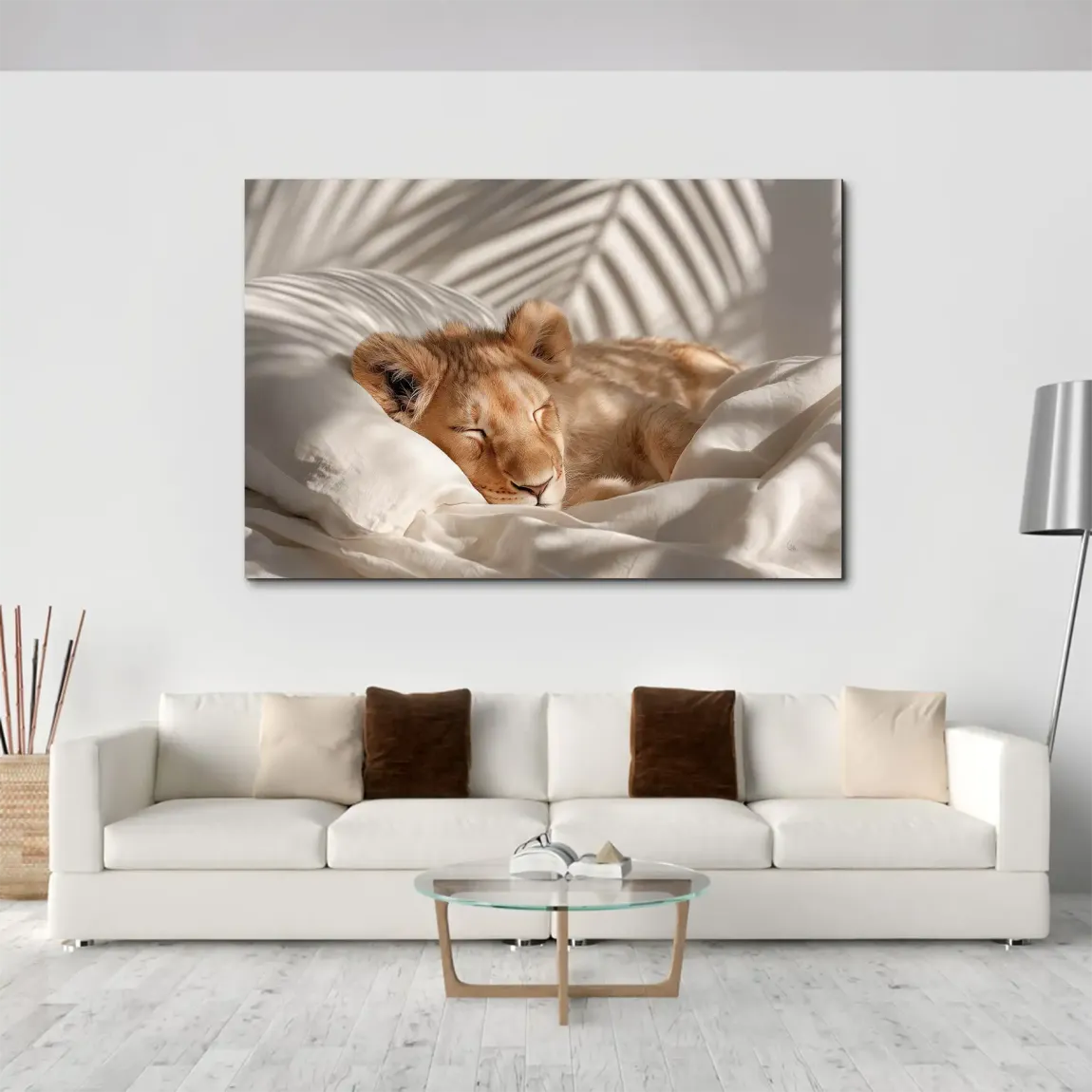 Schlafender Löwe AluDibond Wandbild