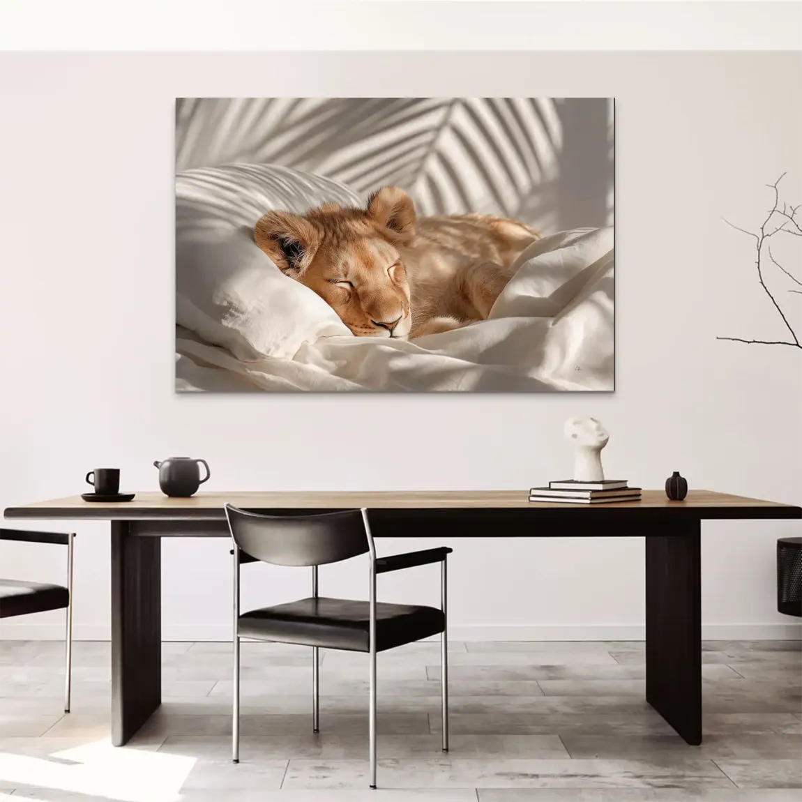 Schlafender Löwe AluDibond Wandbild