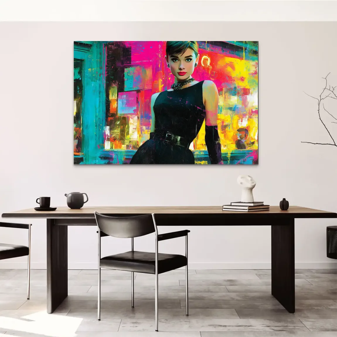 Audrey Hepburn Midnight Elegance AluDibond Bild