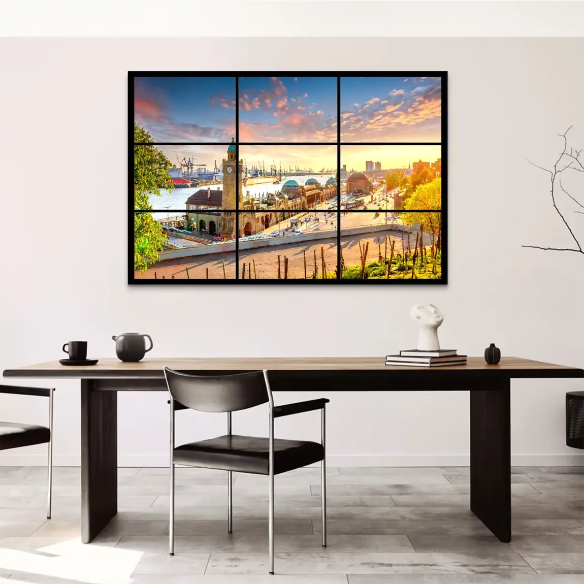 Hamburg Sunset View AluDibond Bild