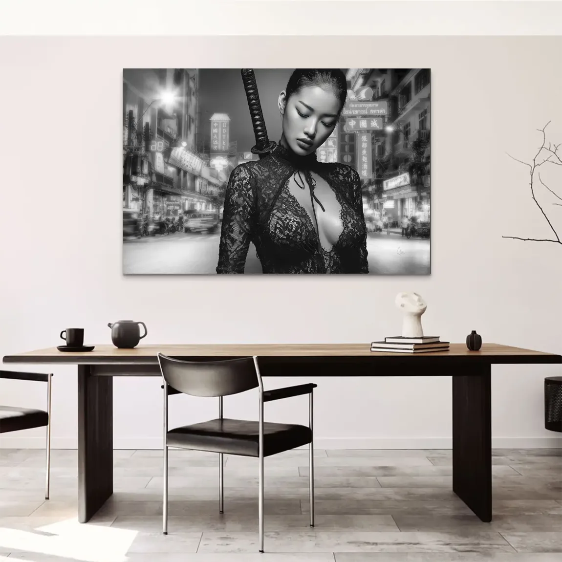 Silent Katana City AluDibond Bild
