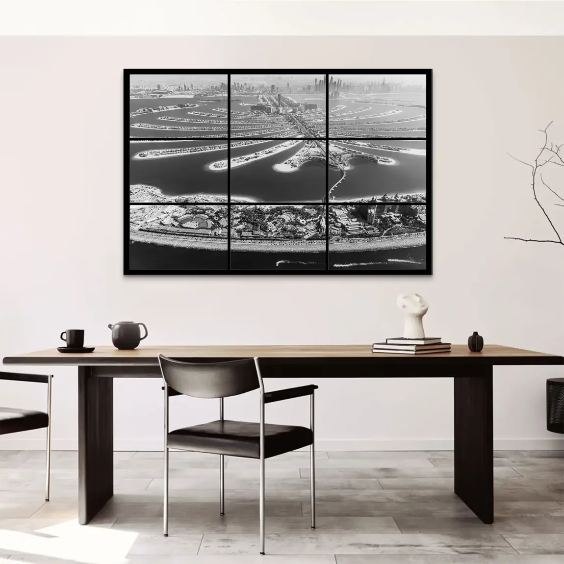 Palm View Dubai Noir AluDibond Bild