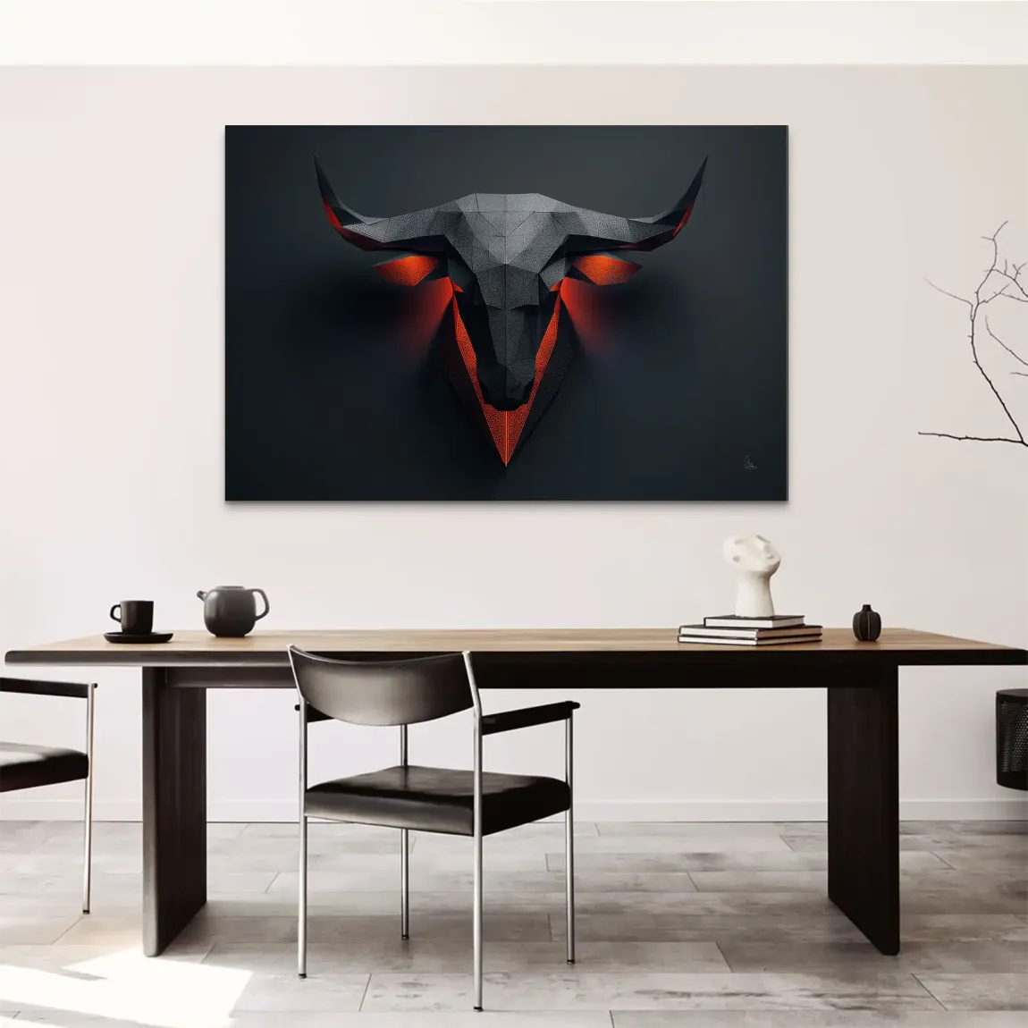 Edler Stierkopf AluDibond Wandbild